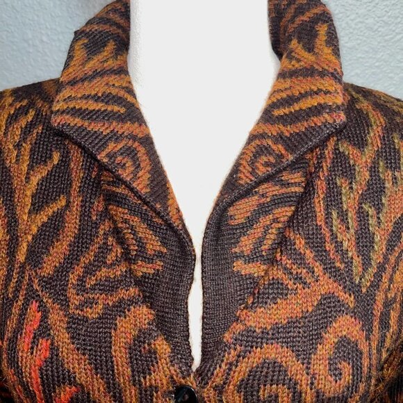 PERUVIAN CONNECTION 100% Alpaca Cardigan Jacket - Fall Colors - EUC - Size XS - Picture 5 of 9